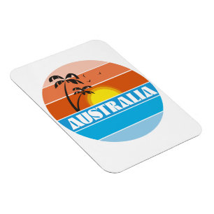 Logotyp för solnedgång i australisk 80-årsålder magnet