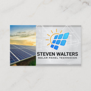 Logotyp för solpanel Förnybar energi Visitkort