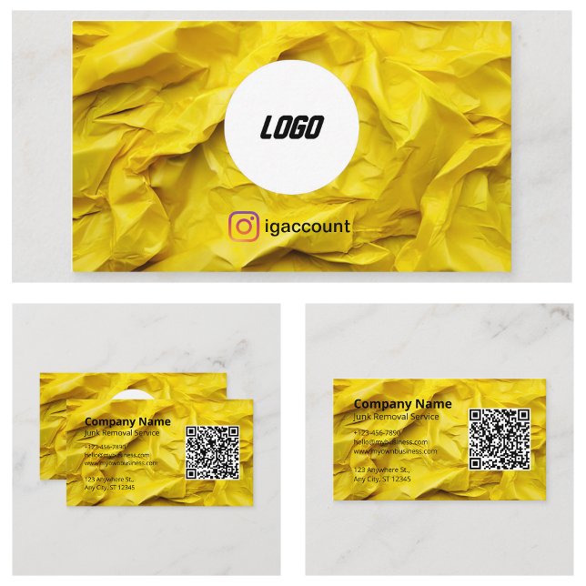 Logotyp för sophämtningstjänst QR-kod Visitkort (Junk Removal Service Logo QR Code Business Card
)