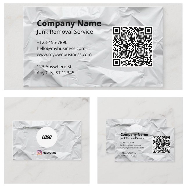 Logotyp för sophämtningstjänst visitkort (Junk Removal Hauling Service Logo Business Card
)