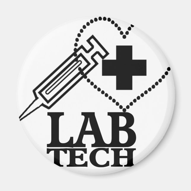 LOGOTYP FÖR SPRUTA MED LABBTESTJÄRTA - LABORATORIE MAGNET (Framsidan)