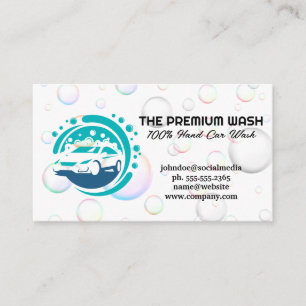 Logotyp för Städning bilar Soap Bubbles Visitkort