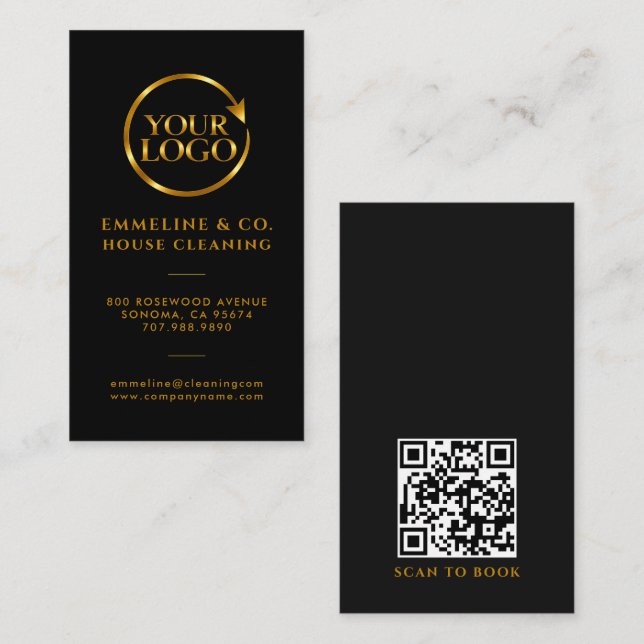 Logotyp för städtjänst QR-kod Visitkort (Fram/baksida)