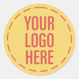 Logotyp för Sunny Beach Gult Theme Brand Runt Klistermärke