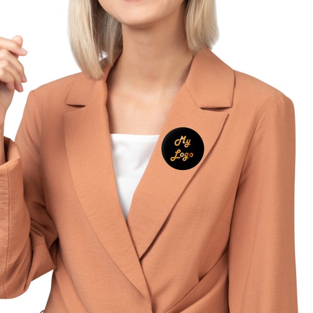 Logotyp för svartjobb med anpassningsbar i guld knapp (Skapare uppladdad)