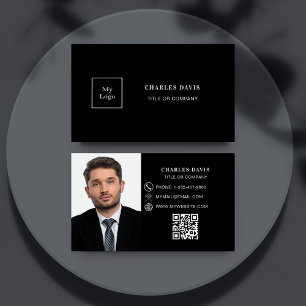 Logotyp för svartvit bild Qr-kod Visitkort