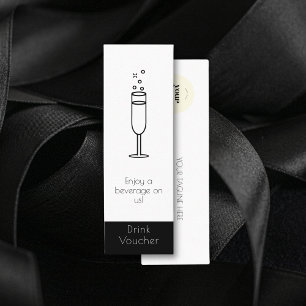 Logotyp för svartvit händelse, fri Drink Voucher f Mini Visitkort