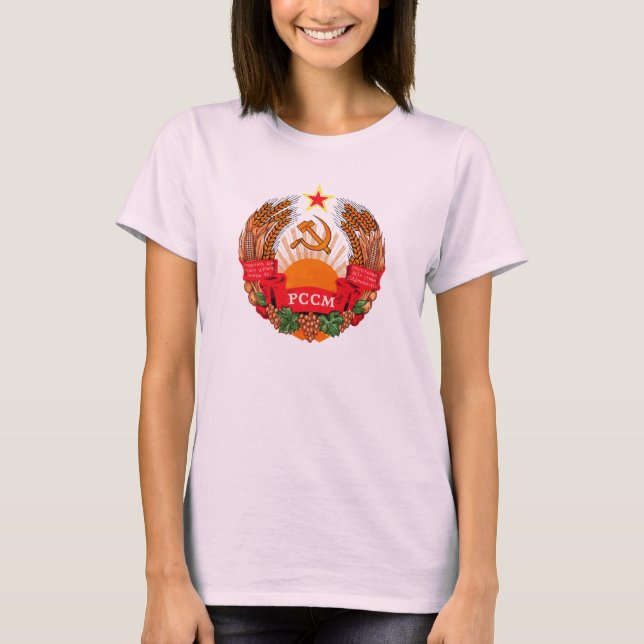 Logotyp för symbol för vapensköldMoldavien Tee (Framsida)