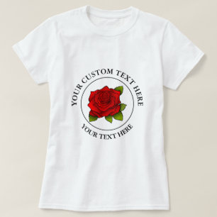 logotyp för textikonen röd ros Anpassningsbar T Shirt