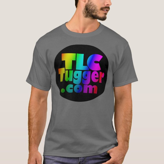 Logotyp för TLC Tugger - regnbåge i svart oval Tee (Framsida)
