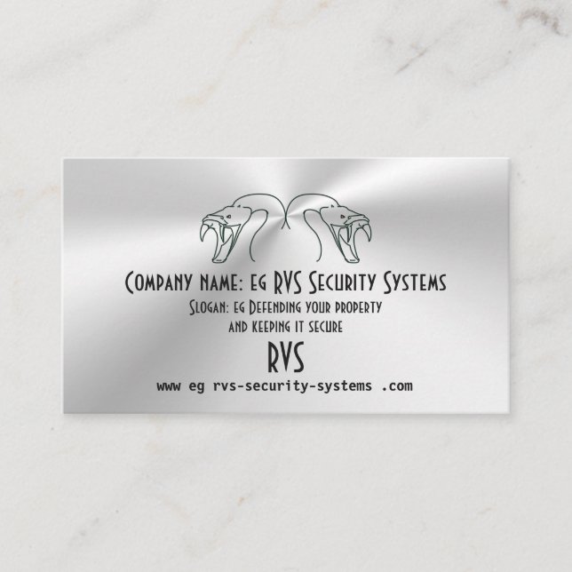 Logotyp för tvillingnotor, Fangs Bared - Security  Visitkort (Framsida)