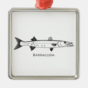 Logotyp för underbar Barracuda Julgransprydnad Metall