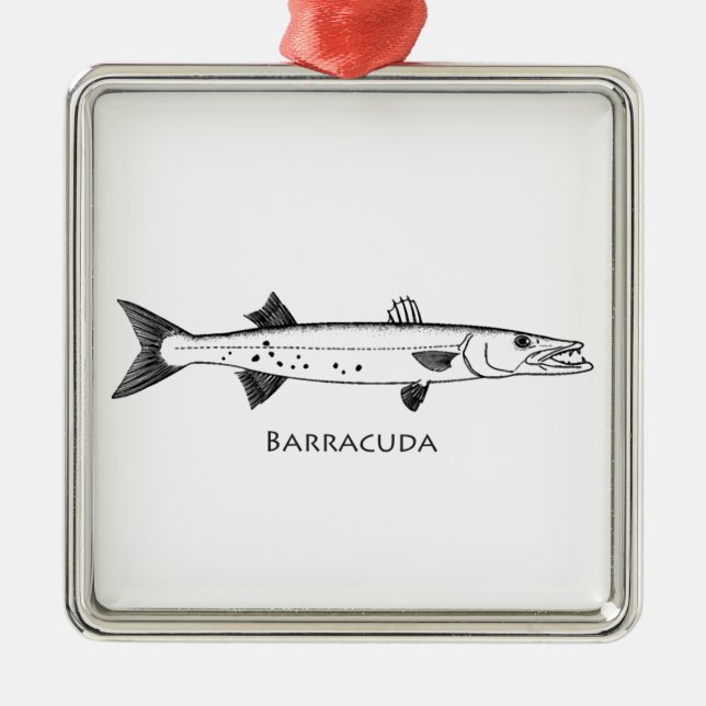 Logotyp för underbar Barracuda Julgransprydnad Metall (Framsidan)