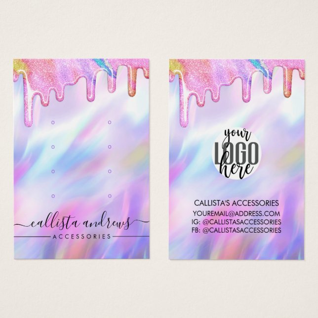 Logotyp för Unicorn HoloGraps Glitter-drivrutiner Visitkort (Framsida & baksida)