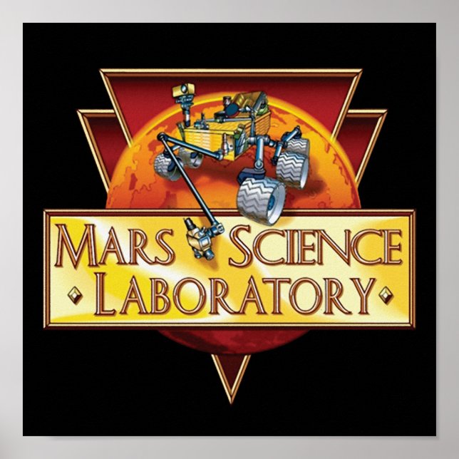 Logotyp för Uppdrag av Mars Science Laboratory Poster (Framsidan)