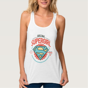 Logotyp för ursprunglig supergirl-Vintage Linne Med Racerback