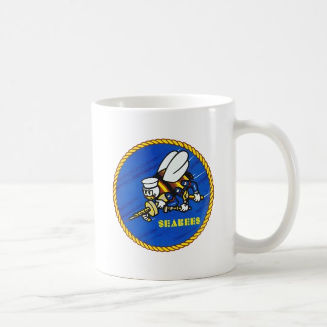 Logotyp för US-marinSeabees Kaffemugg (Höger)