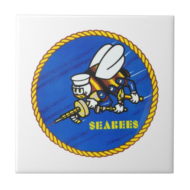 Logotyp för US-marinSeabees Kakelplatta (Framsidan)