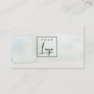 Logotyp för vattenfärg för abstrakt Aqua Blue Push Visitkort