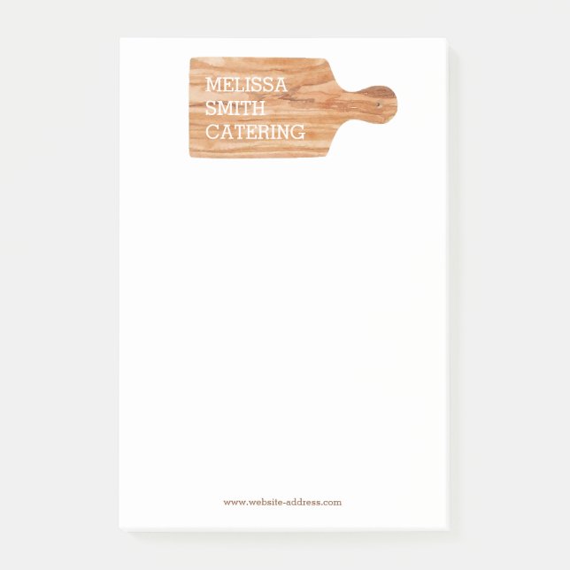 Logotyp för vattenfärgsskärmens Catering Chef Post-it Block (Framsida)