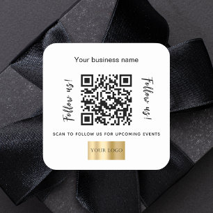 Logotyp för vit affärskod namn qr fyrkantigt klistermärke