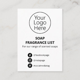 Logotyp för vit enkel soap-scent-lista visitkort