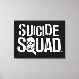 Logotyp för vit för självmordSquad Canvastryck