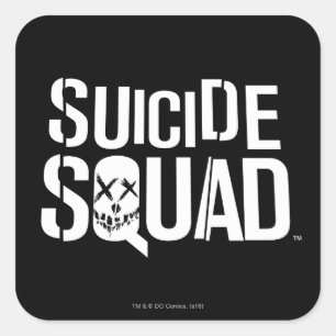 Logotyp för vit för självmordSquad Fyrkantigt Klistermärke