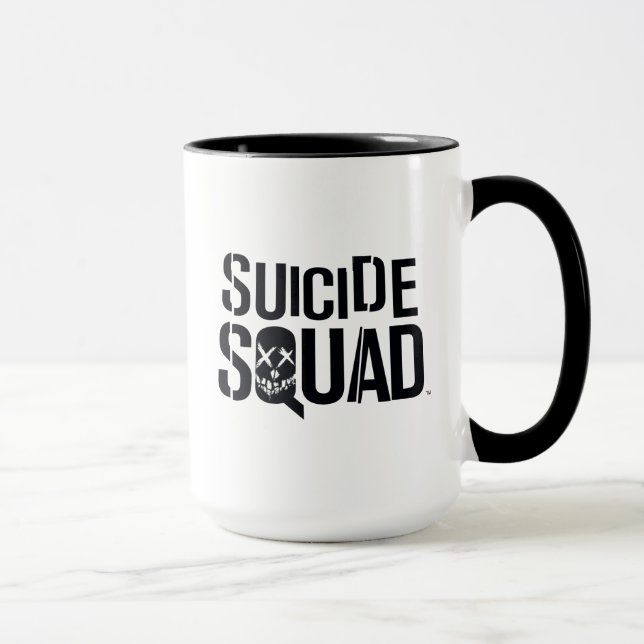Logotyp för vit för självmordSquad | Mugg (Höger)