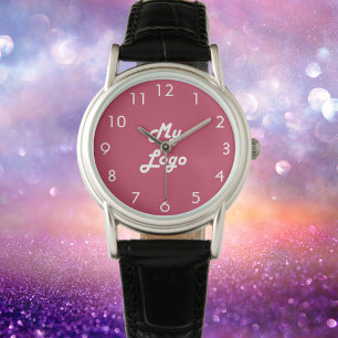 logotyp för vit rosa för magenta armbandsur