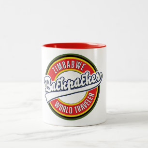 Logotyp för Zimbabwes ryggpackare. Två-Tonad Mugg