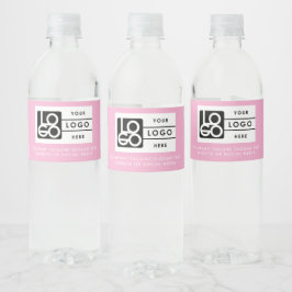 Logotyp Företag Företags Minimalist Rosa Vattenflaskor Etikett