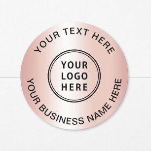 Logotyp Företag Rose Gold Runt Klistermärke