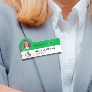 Logotyp Foto ID Modern Grönt Business Company Titl Namnbricka