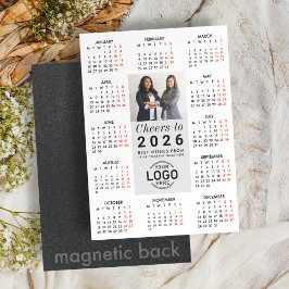 Logotyp Foto Modern Calendar 2026 Magnetic Card Magnetisk Inbjudningskort