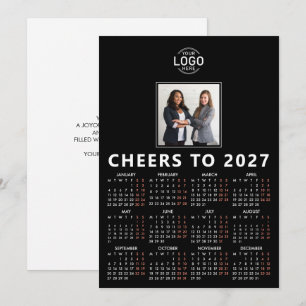Logotyp Foto Svart Elegant Kalender 2026 Företag Julkort