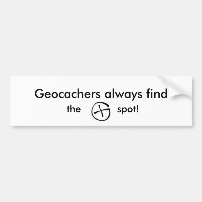 logotyp Geocachers alltid fynd, fläck! Bildekal (Framsidan)