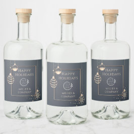 Logotyp Glad helg julbolag Modern Spritflaskor Etikett