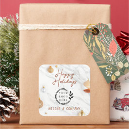 Logotyp Glad helg, julmodernt företag Fyrkantigt Klistermärke