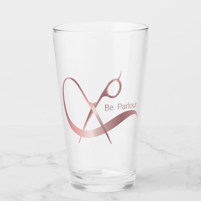 Logotyp glas till Be. Parlor. (Framsida)