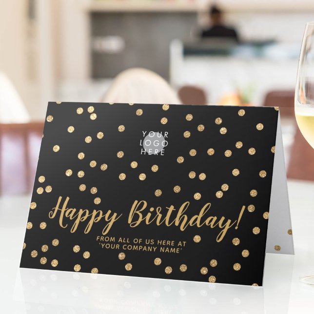 Logotyp Glitter Guld Confetti Group Business Birth Kort (Skapare uppladdad)