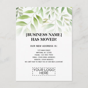 Logotyp Grey Business Flytta Notice Vykort