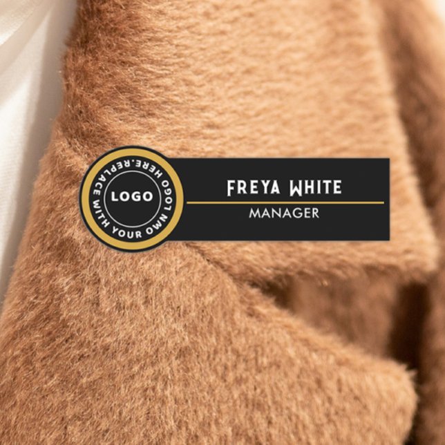 Logotyp, Guld-accent, Svarta Namn bricka Namnbricka (Skapare uppladdad)