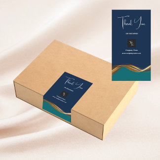 Logotyp Guld Blue Tack Box Försegling Förpackning Fraktsedel