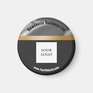 Logotyp Guld, Silver & Black Suede Promoto busines Magnet