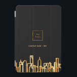 Logotyp guld: svartvit affärsverksamhet i gods iPad mini skydd<br><div class="desc">En svart bakgrund,  med en faux guld city skyline som dekoration. Mall för din logotyp och ditt namn eller en text. Golden brev Perfekt för gods agent! Fodral finns också i vår butik utan logotyp.</div>