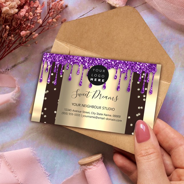 Logotyp Hair Makeup Nagel Drips SPA QR-koddrivruti Visitkort (Skapare uppladdad)