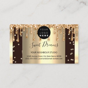 Logotyp Hair Makeup Nagel Drives SPA QR Code Guld Visitkort