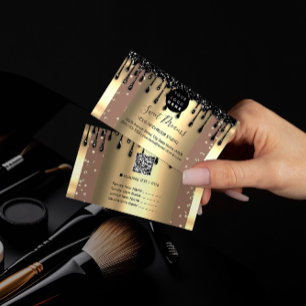 Logotyp Hair Makeup Nagel Drives SPA QR Code Guld Visitkort