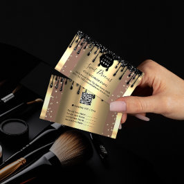 Logotyp Hair Makeup Nagel Drives SPA QR Code Guld Visitkort